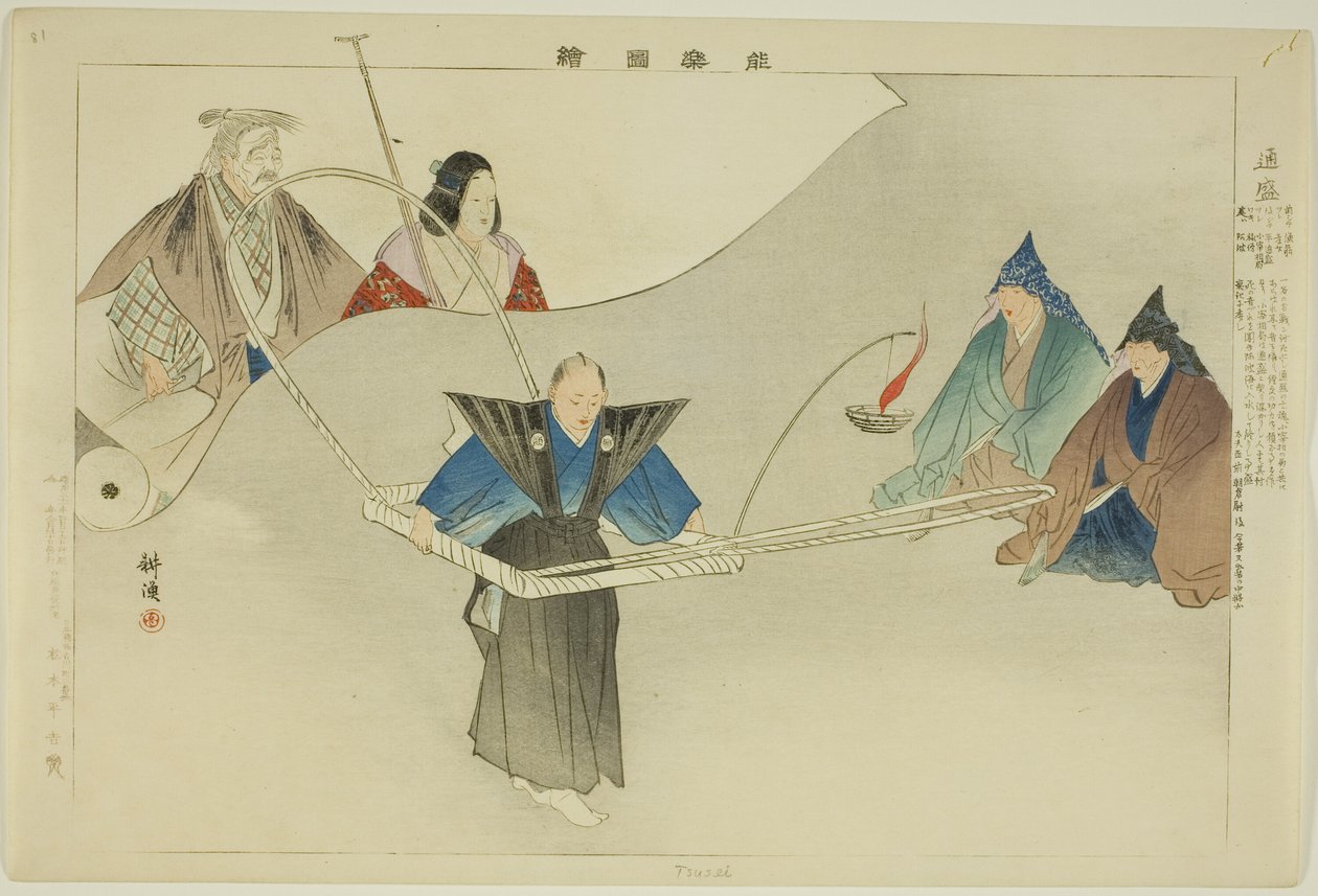 Tsusei, da série "Pictures of No Performances (Nogaku Zue)" de Tsukioka Kogyo