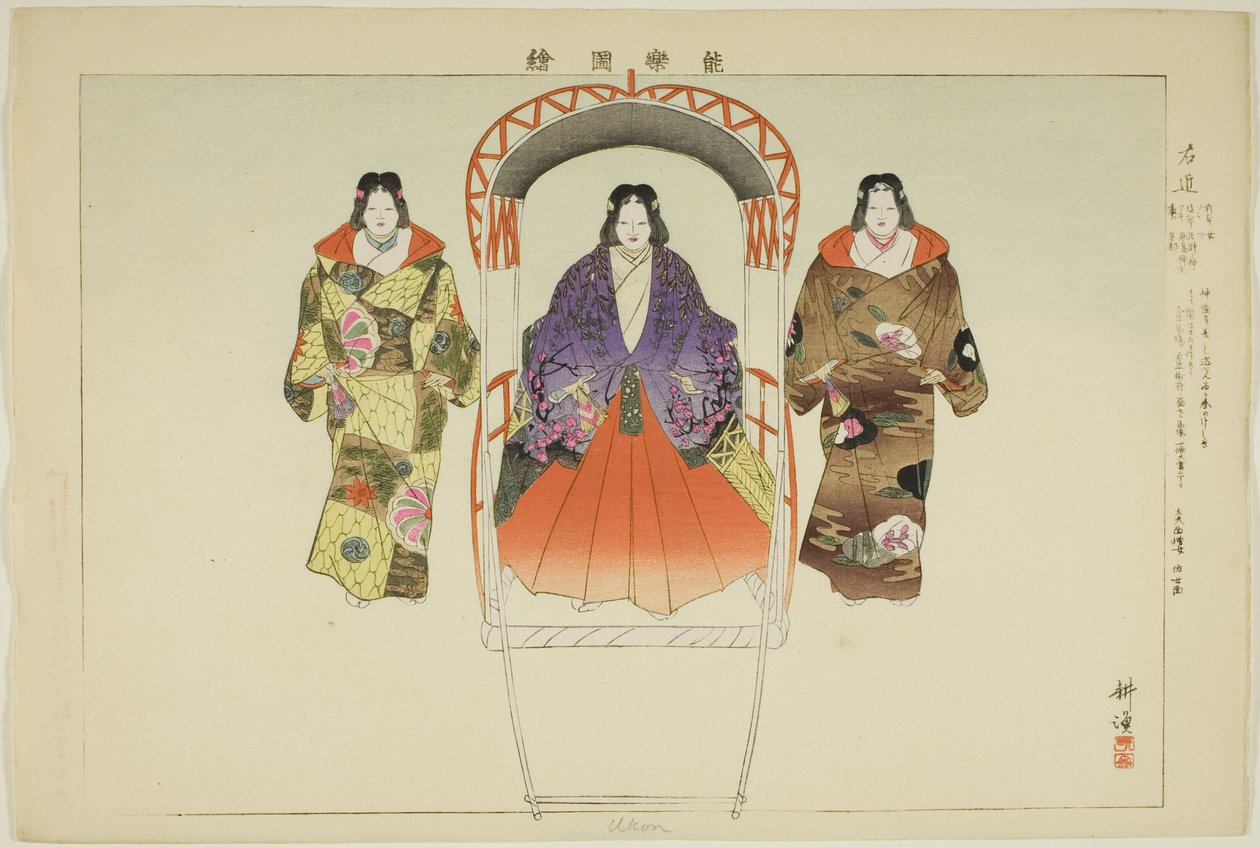 Ukon, da série "Pictures of No Performances (Nogaku Zue)" de Tsukioka Kogyo