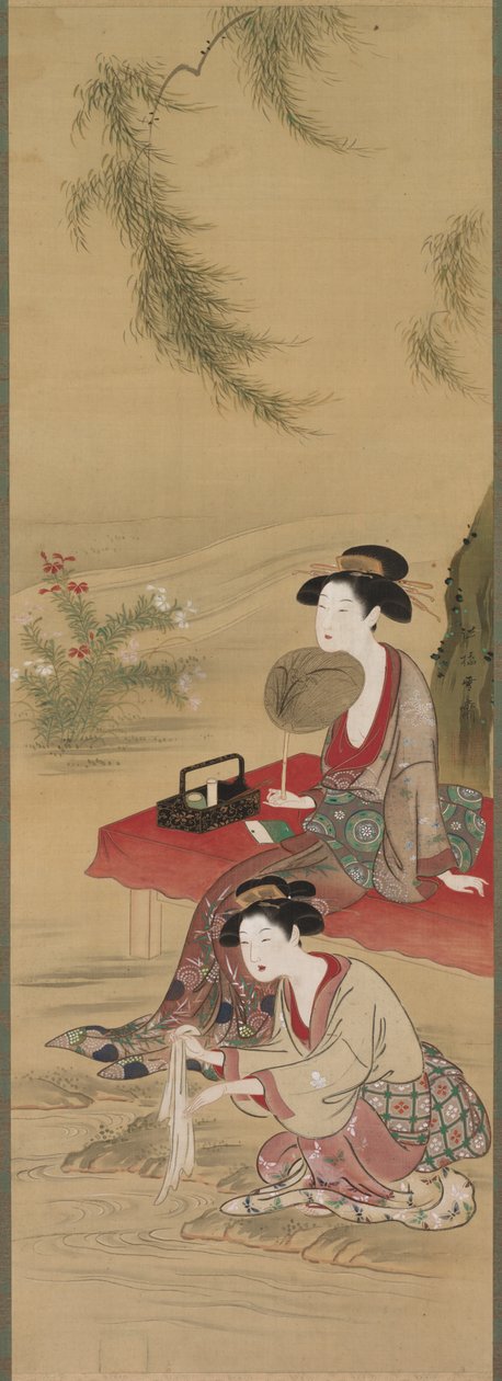 Abaixo do salgueiro, depois de 1778. de Tsukioka Sessai