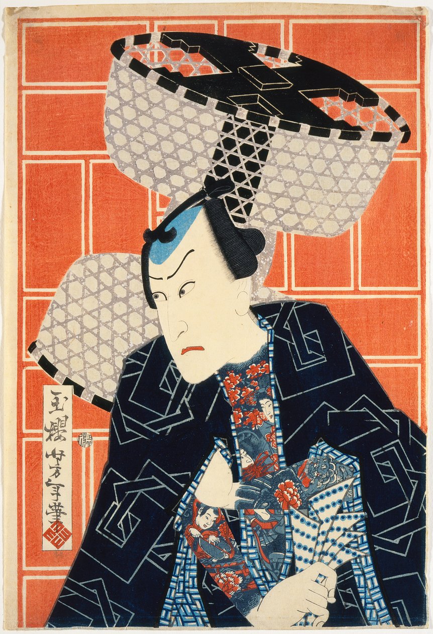 O ator Kawarasaki Gonjūrō como membro de uma brigada de bombeiros de Tsukioka Yoshitoshi