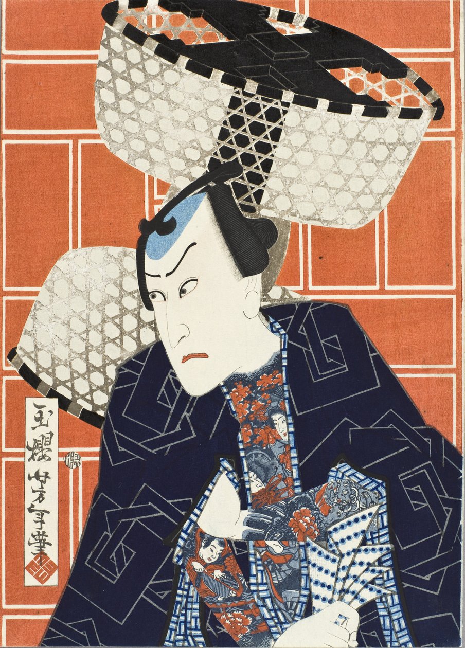 O actor Kawarasaki Gonjūrō para uma brigada de bombeiros de Tsukioka Yoshitoshi