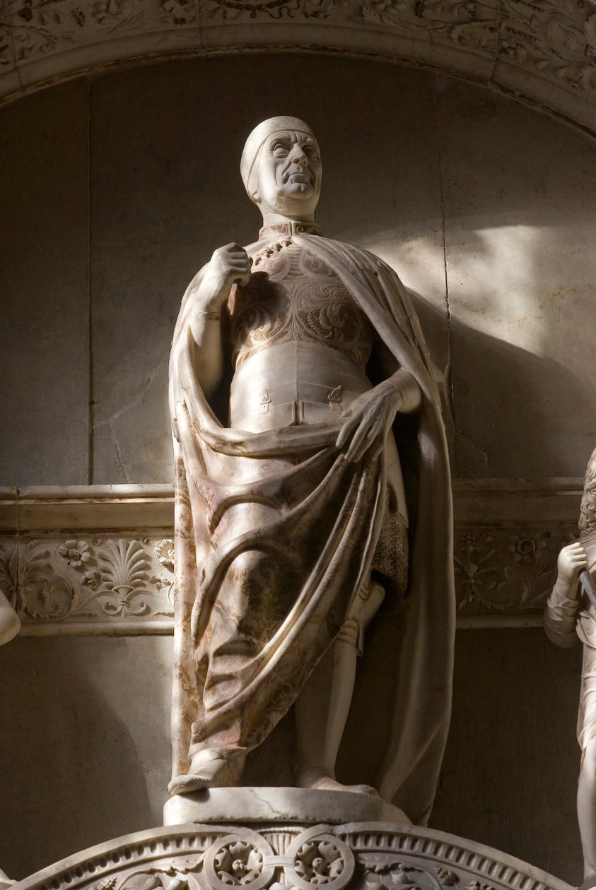 Detalhe do túmulo de Pietro Mocenigo, mármore do Doge de Veneza de Tullio and Pietro Lombardo