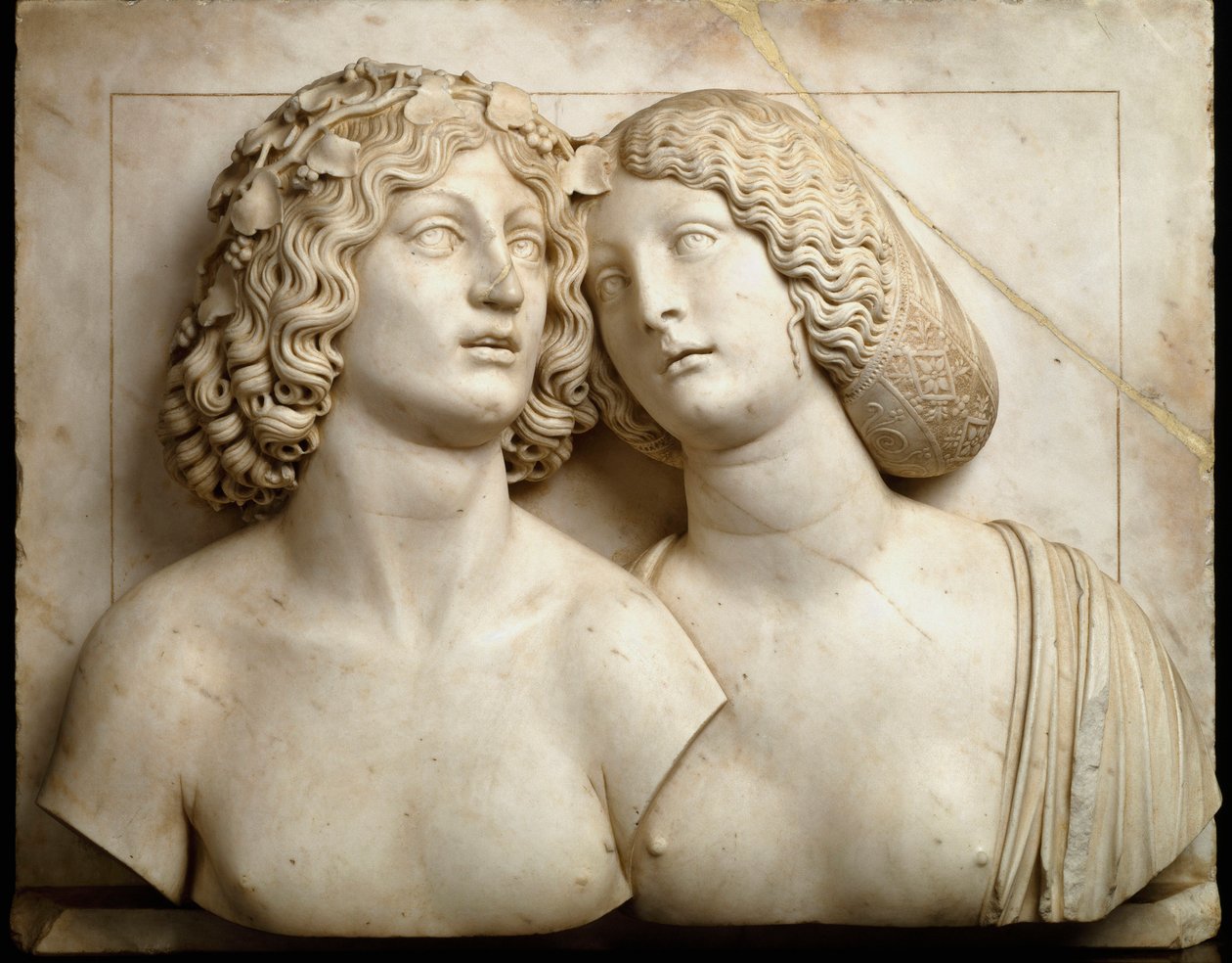 Bacchus e Ariane. Mármore de Alto Relevo de Tullio Lombardo