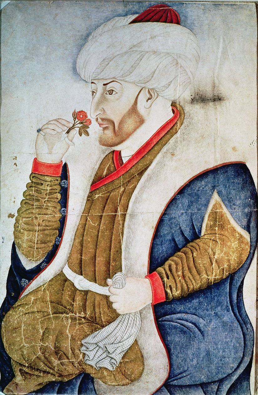 Retrato do sultão Mehmet II (1432-81) de Turkish School