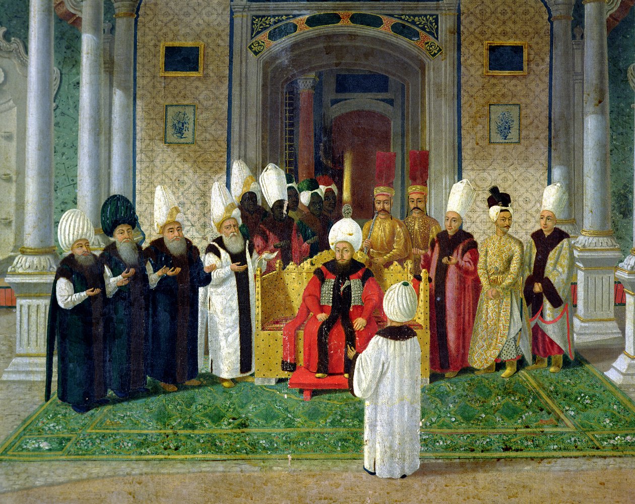 Recepção no Tribunal do Sultão Selim III (1761-1807) de Turkish School