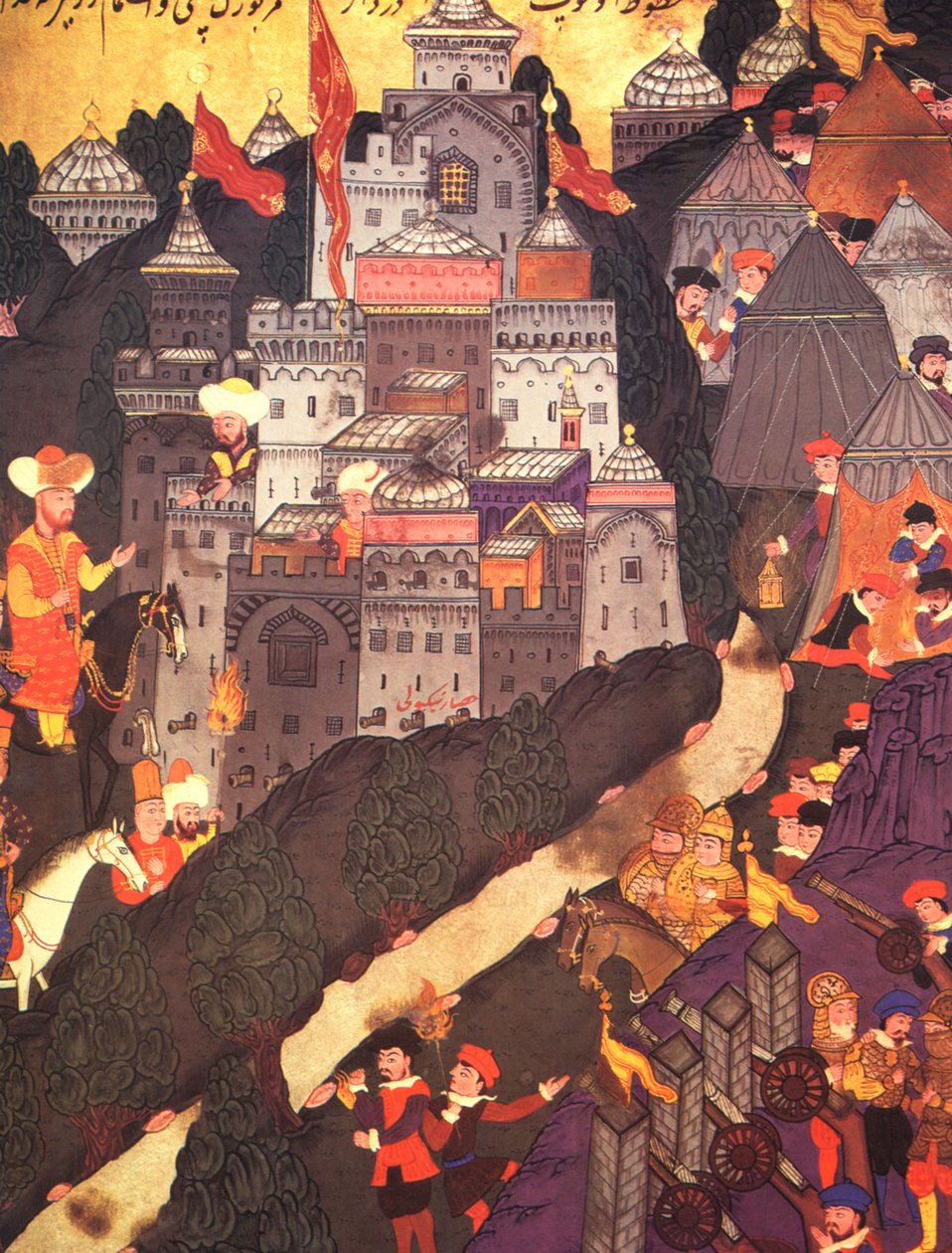 A vitória de Bayezid I de Turkish School