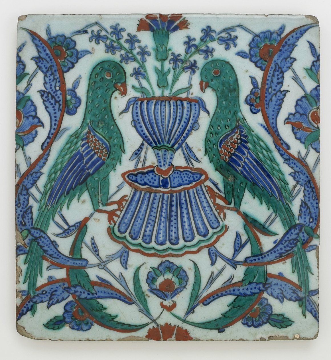Telha, Iznik, dinastia otomana (cerâmica) de Turkish School