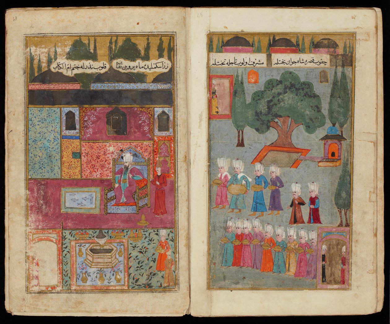 Mehmed III entronizado da campanha do manuscrito Mehmed III na Hungria de Turkish master