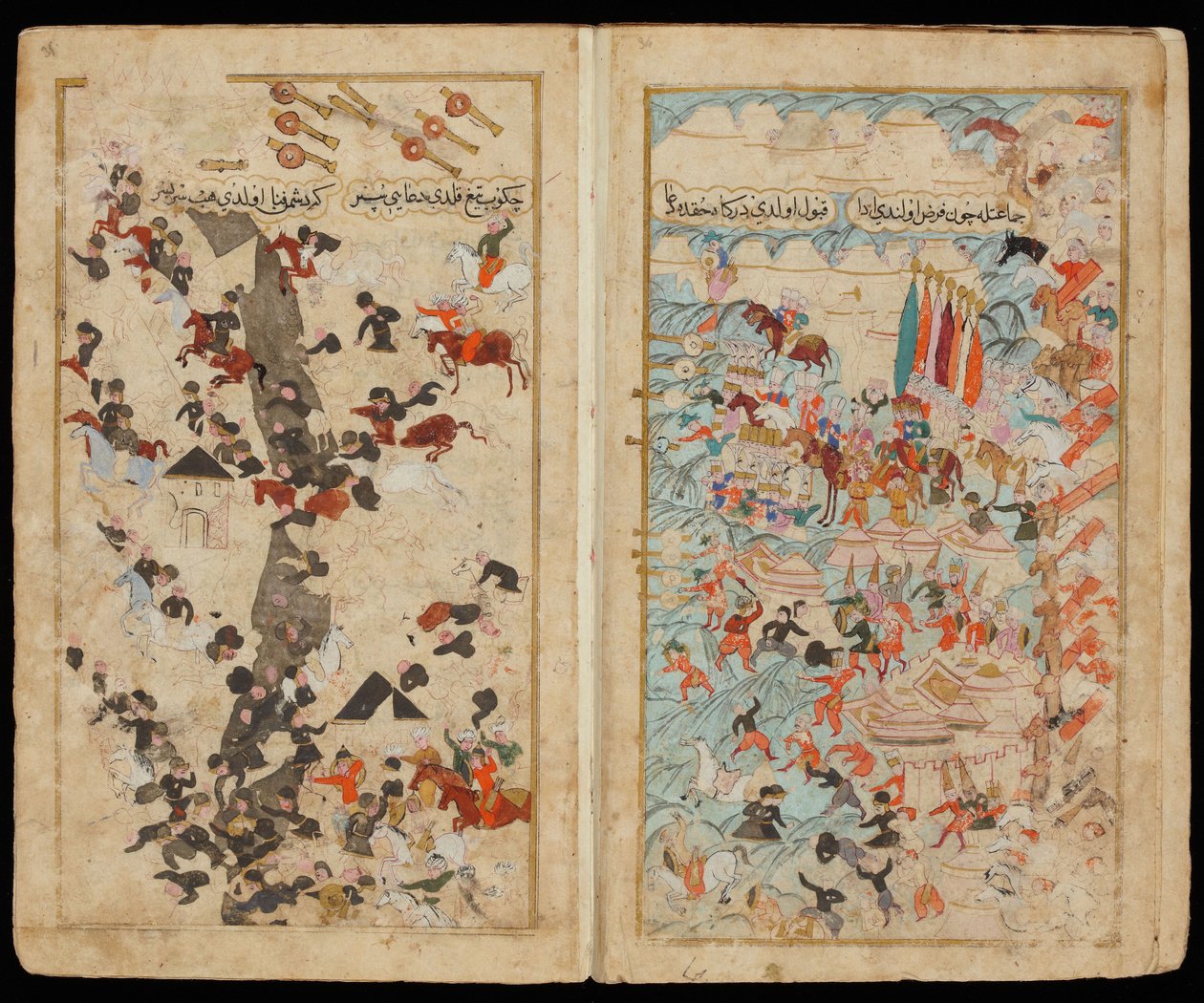 A Batalha de Keresztes em 1596 da campanha de Manuscrito Mehmed III na Hungria de Turkish master