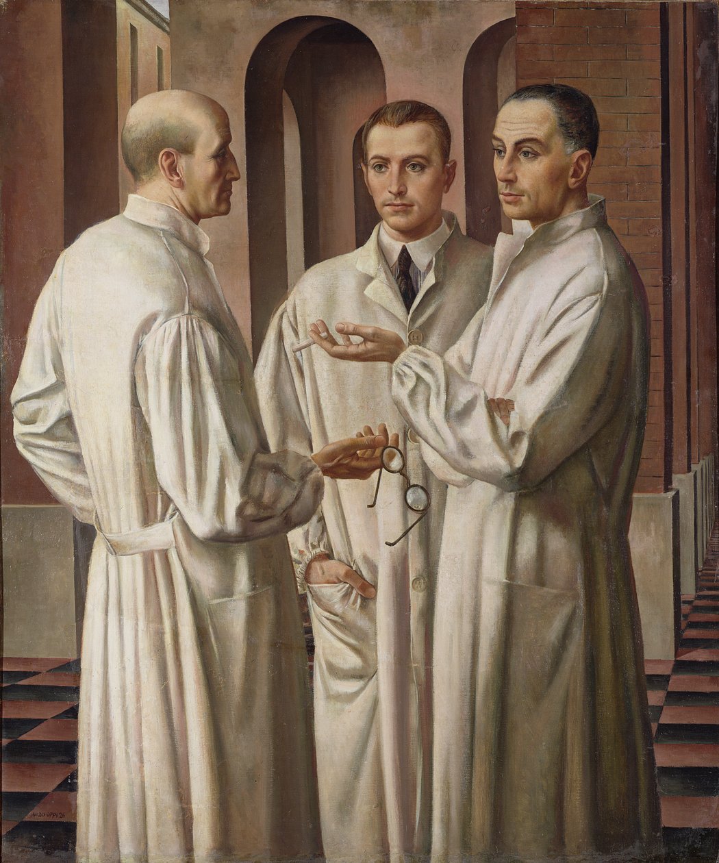 Três cirurgiões, 1926 de Ubaldo Oppi