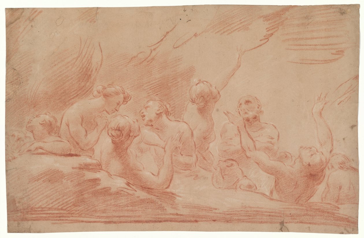 Seelen im Fegefeuer, Studie für Der selige Johannes Burali bittet die selige Jungfrau, für die Seelen im Fegefeuer zu intervenieren, San Bartolomeo, Bologna de Ubaldo Gandolfi