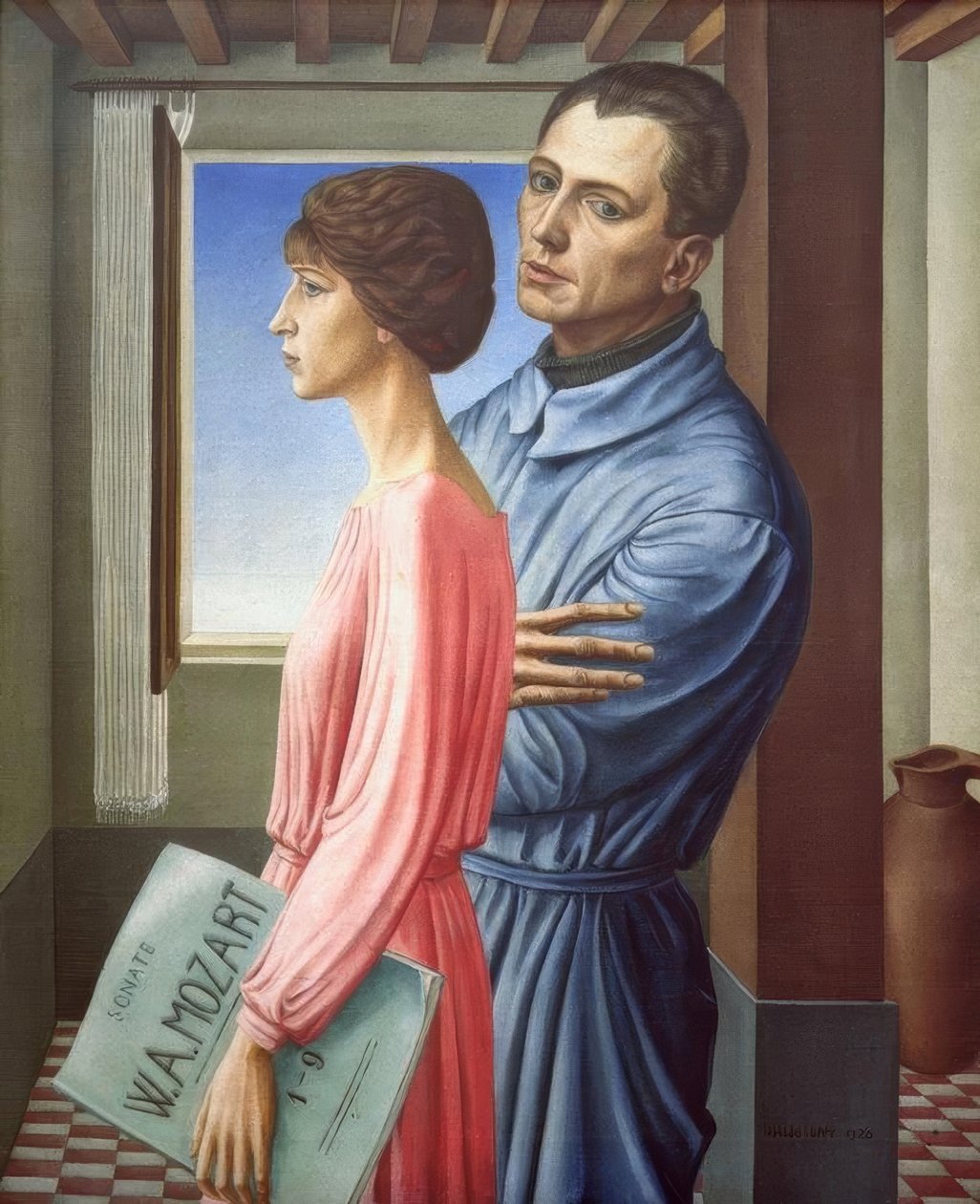 Retrato do pintor com sua esposa de Ubaldo Oppi