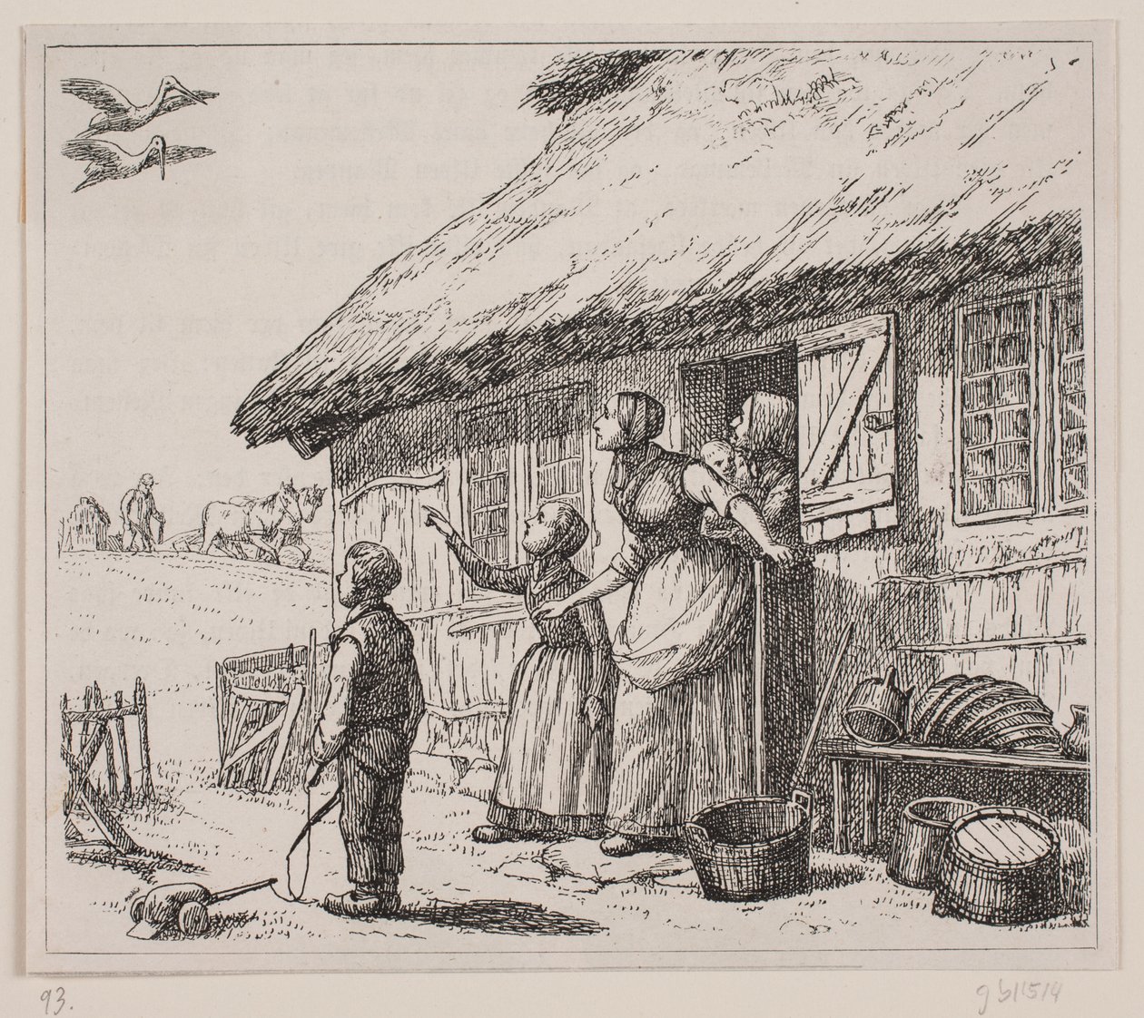 Ilustração para "Storken er kommen", poema de Gotfred Rode de Ubekendt