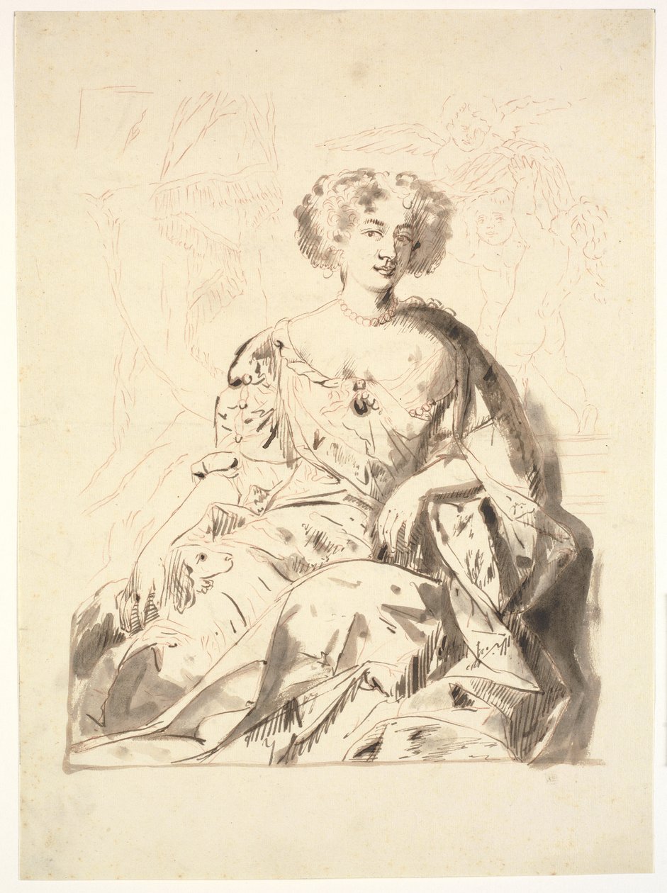 Retrato de uma senhora, sentada, meia figura de Ubekendt