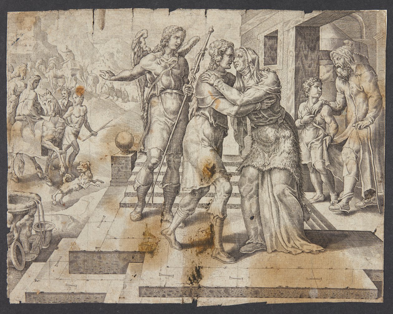 O regresso a casa de Tobias de Ubekendt efter Maarten van Heemskerck