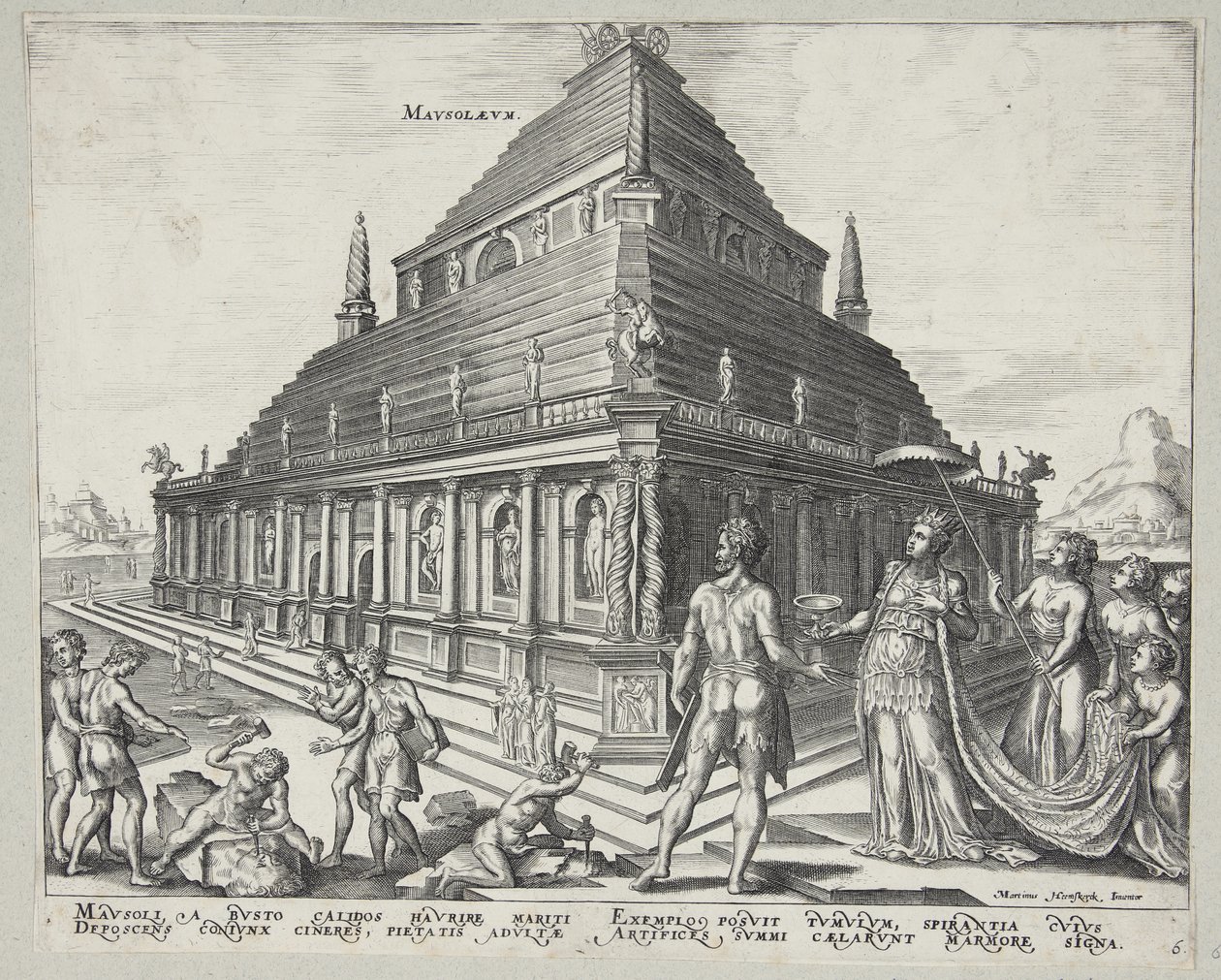 As oito maravilhas do mundo de Ubekendt efter Philips Galle efter Maarten van Heemskerck