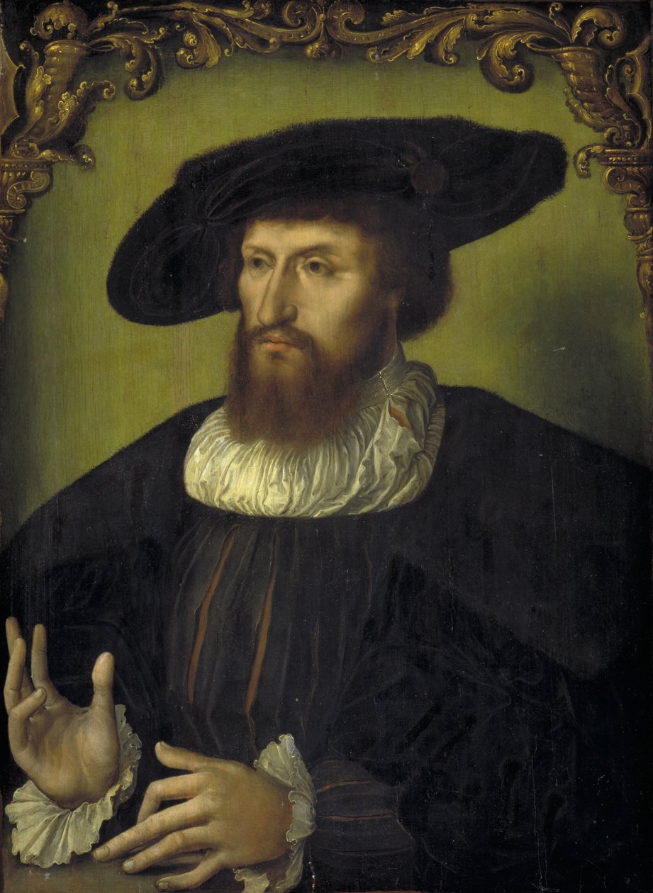Retrato do rei dinamarquês Christian II de Ubekendt nederlandsk første fjerdedel af 1500 tallet