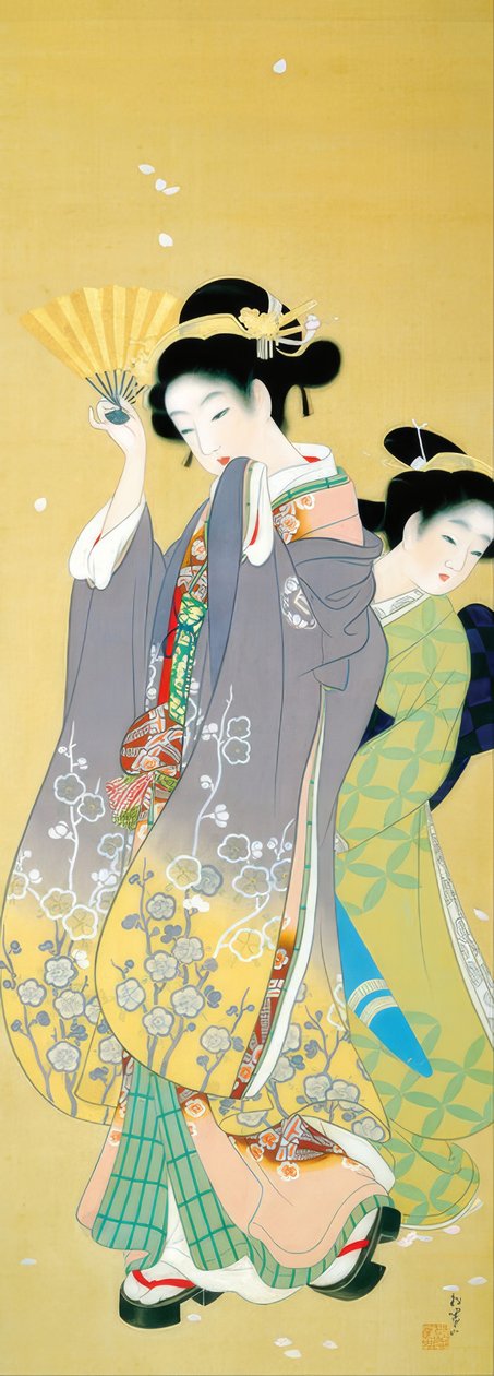 Visualização das flores de cerejeira de Uemura Shoen