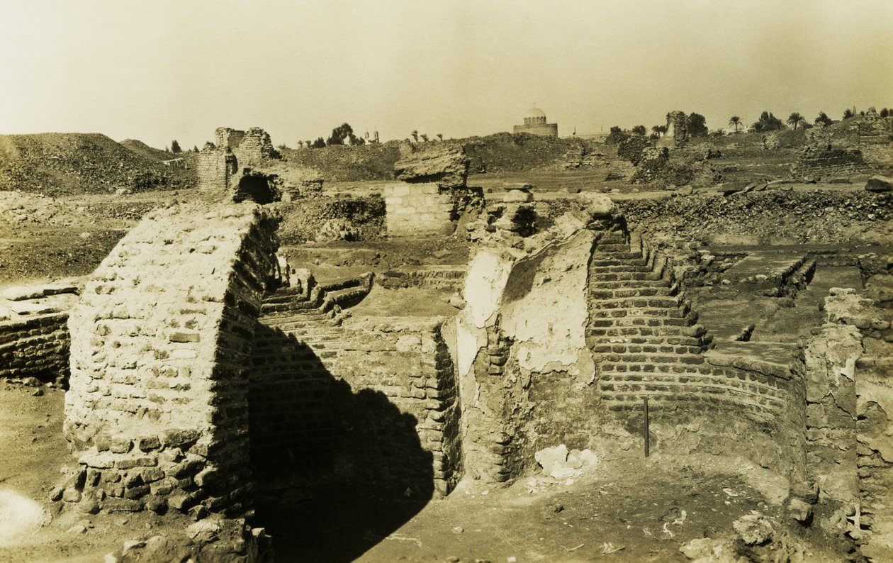 Edifício trilobado, al-Fustat, Egito, fotografia de Ugo Monneret de Villard de Ugo Monneret de Villard