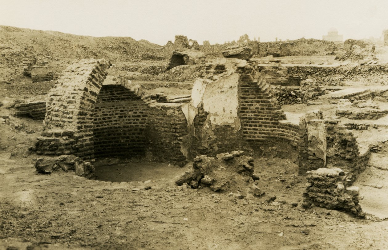 Edifício trilobado, al-Fustat, Egito, fotografia de Ugo Monneret de Villard de Ugo Monneret de Villard