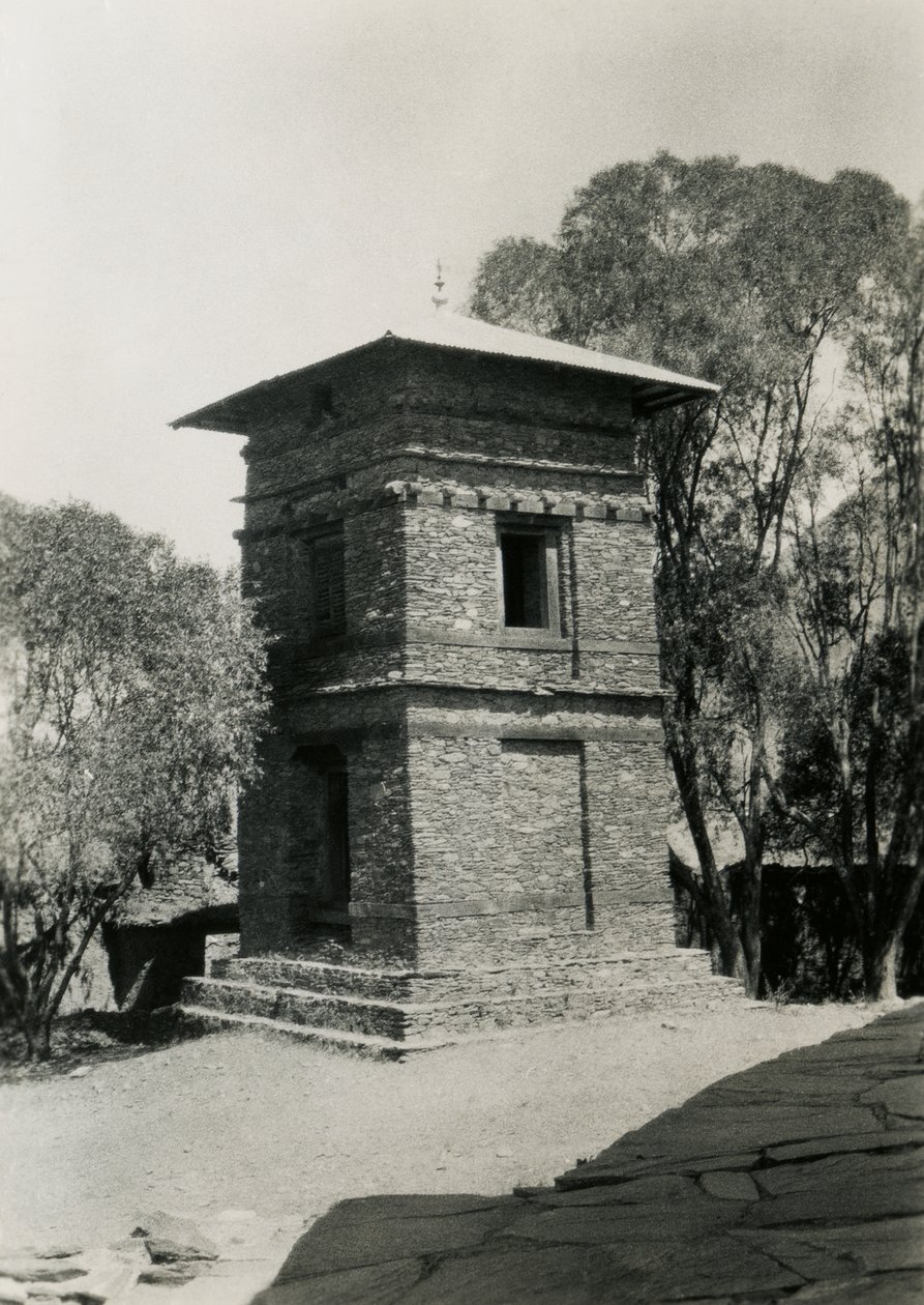 Edifício quadrado de dois andares, Axum, Etiópia, fotografia de Ugo Monneret de Villard de Ugo Monneret de Villard