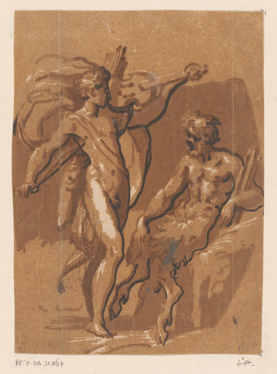 Partida entre Apollo e Marsyas de Ugo da Carpi (possibly)