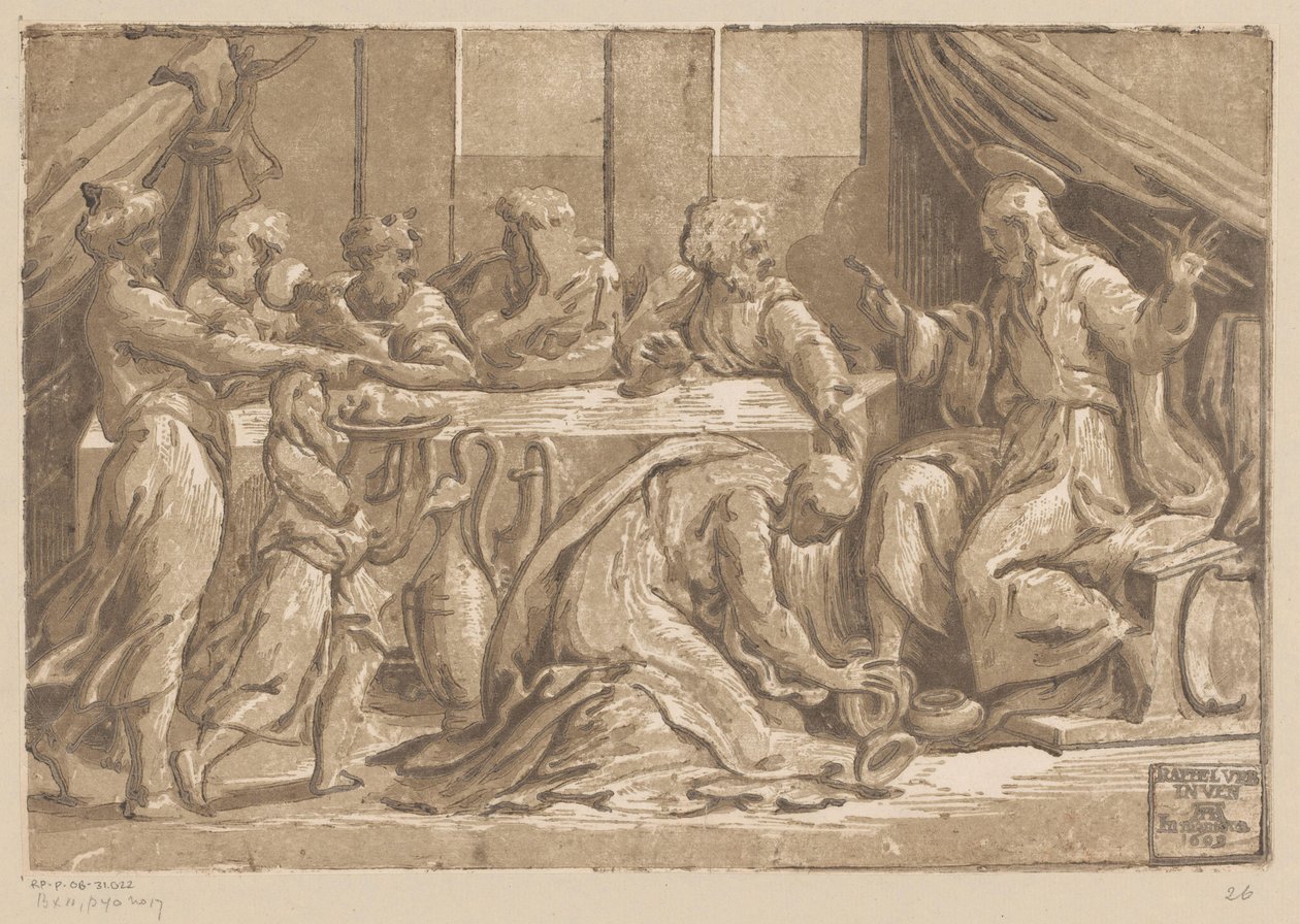 Cristo ungido por Maria Madalena de Ugo da Carpi