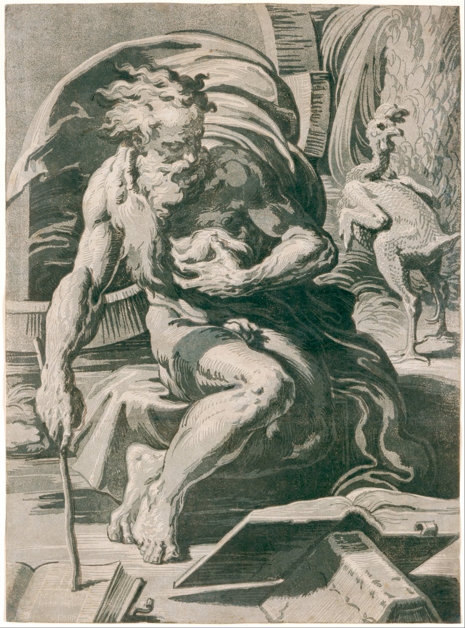 Diógenes, depois de Parmigianino de Ugo da Carpi