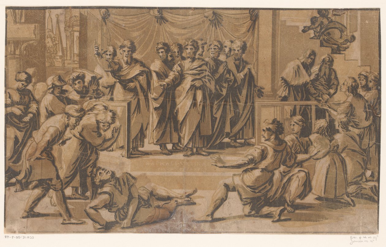 Morte de Ananias de Ugo da Carpi