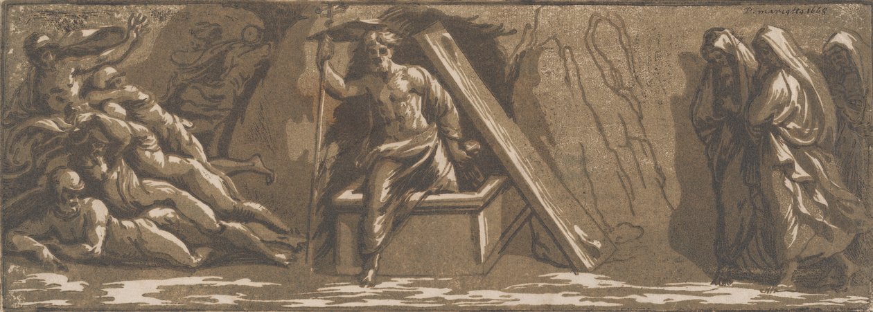 Ressurreição de Cristo, c. 1520-27. de Ugo da Carpi