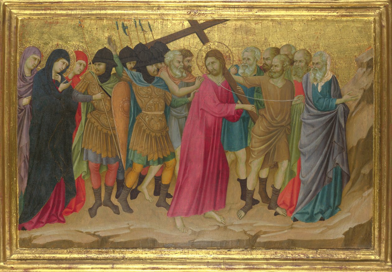 O Caminho do Calvário Da Basílica de Santa Croce, Florença, c. 1324-1325 de Ugolino di Nerio