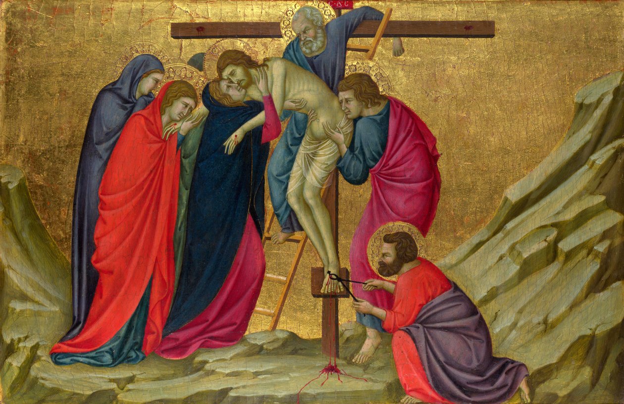 Ugolino di Nerio (ca. 1280-1349) The Deposition (From the Basilica of Santa Croce, Florence) Tempera on panel c. 1324-1325 National Gallery, London 40,5x58,5 de Ugolino di Nerio