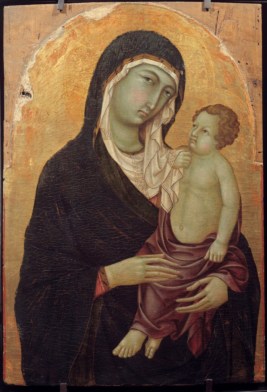Pintura da Virgem com o Menino em madeira de Ugolino di Nerio de Ugolino di Nerio