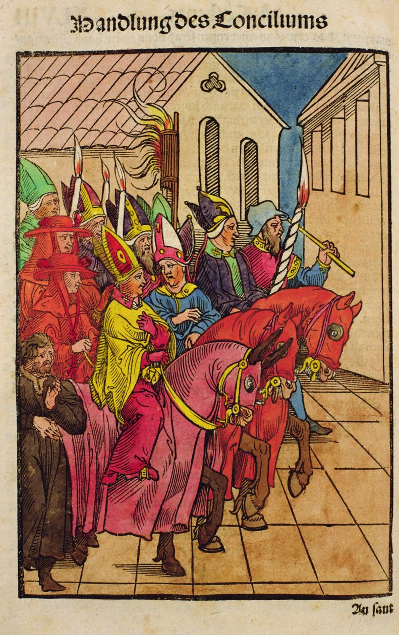 O Concílio de Constança, da &39;Crônica do Concílio de Constança&39; de Ulrich von Richental