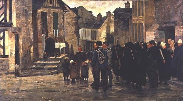 Enterro de um marinheiro em Villerville, 1878 de Ulysse Louis Auguste Butin