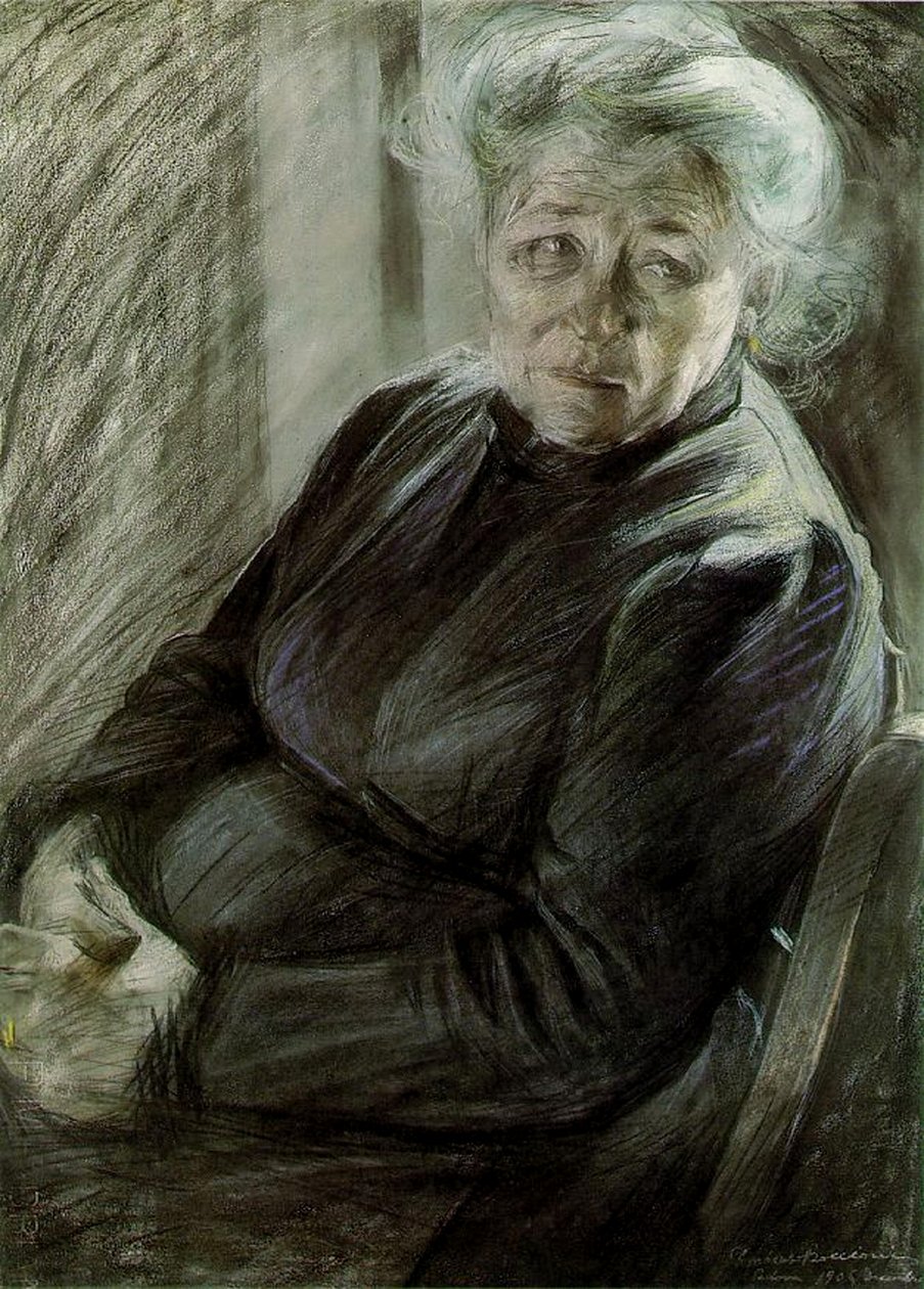 A mãe, 1906 (pastel sobre papel) de Umberto Boccioni