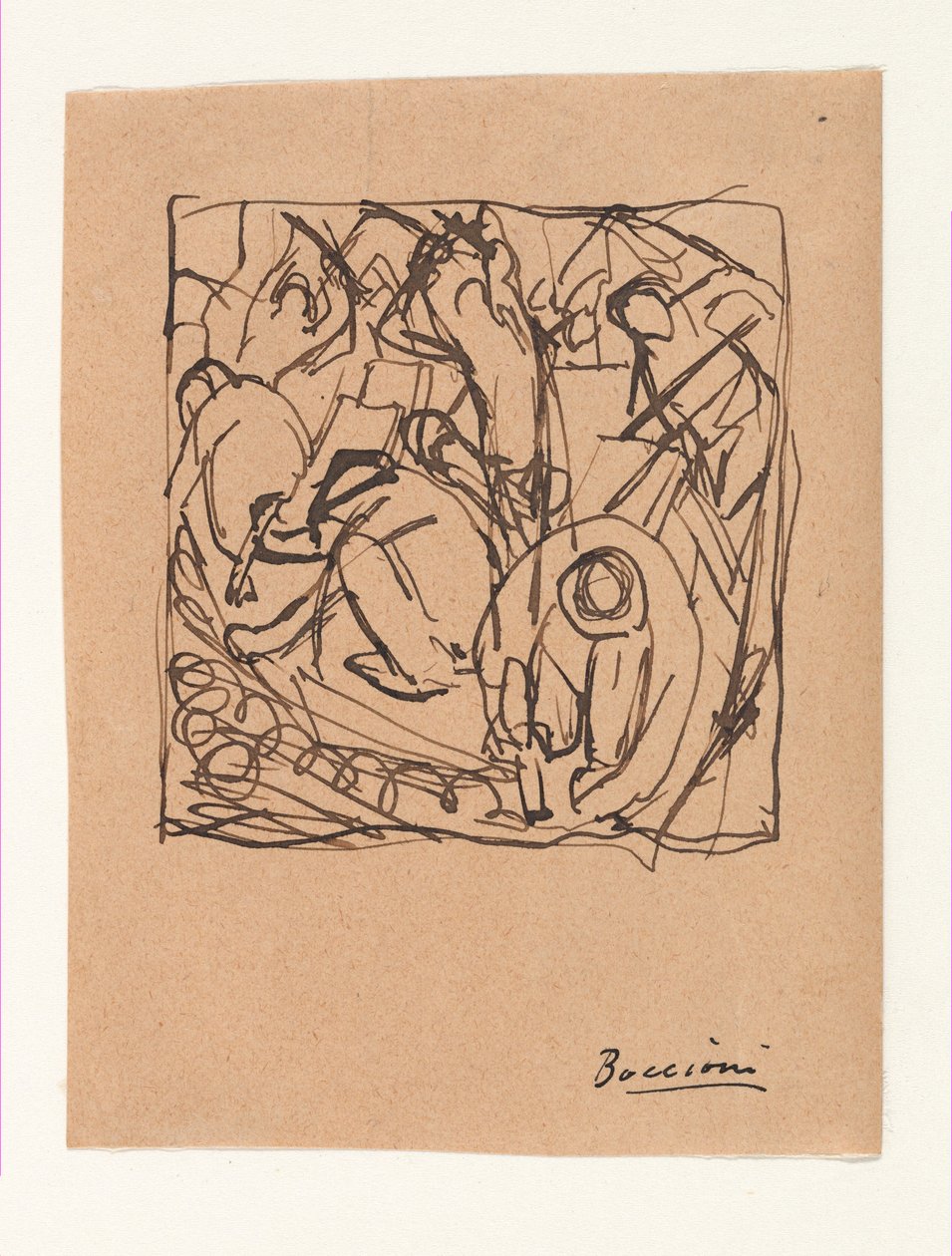 Kompositionsstudie für "Die Straßenpflasterer" de Umberto Boccioni