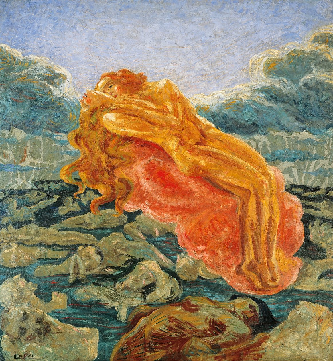 Sonho (ou Paolo e Francesca) de Umberto Boccioni (1882-1916) de Umberto Boccioni
