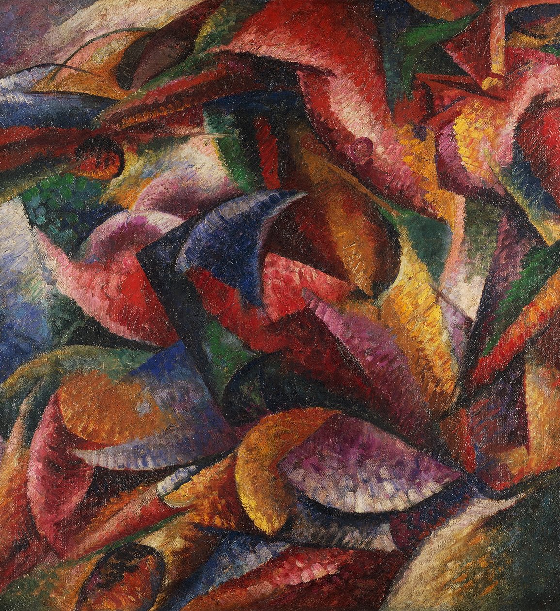 Dinamismo do corpo humano por Umberto Boccioni (1882-1916), óleo sobre tela de Umberto Boccioni