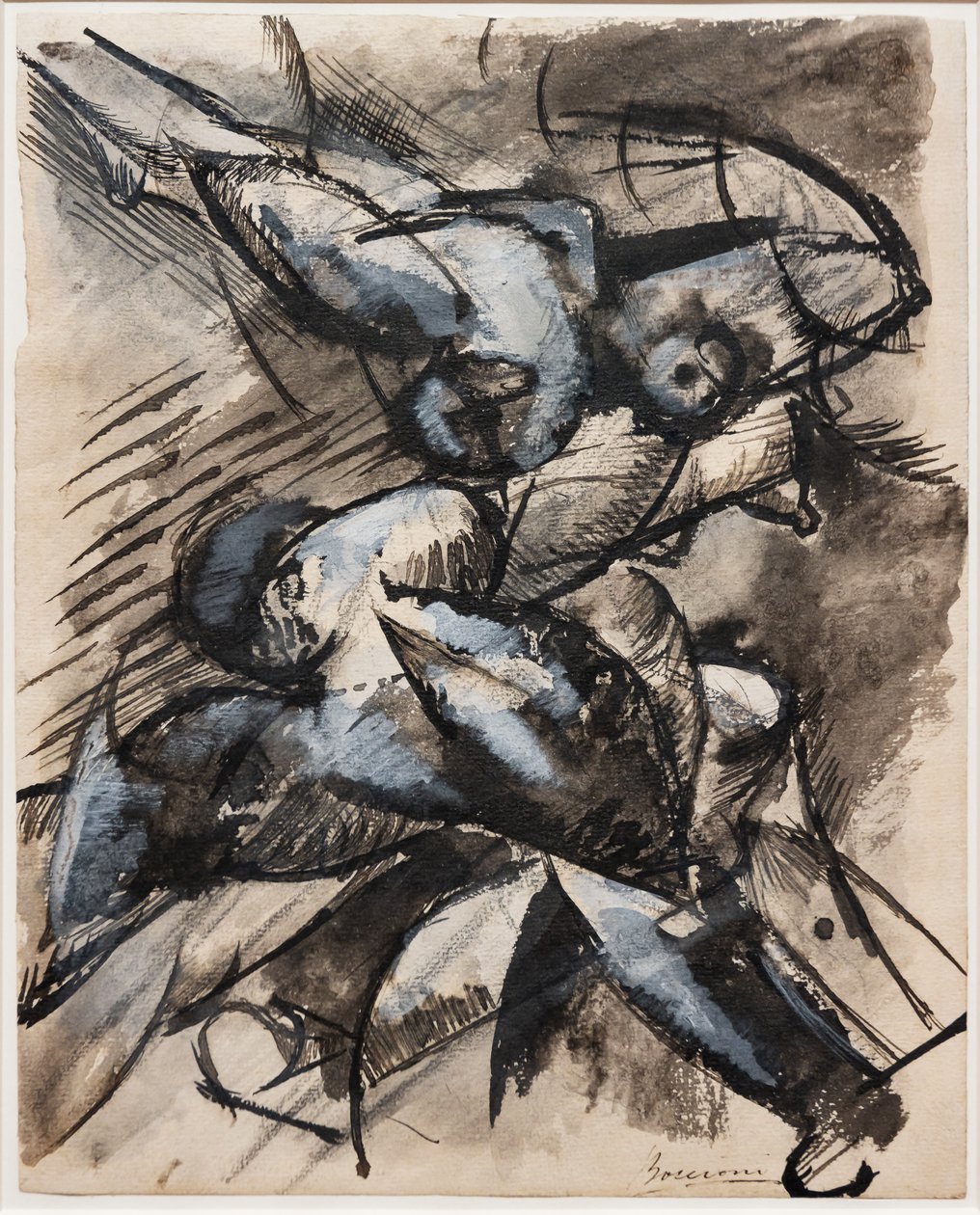 Quero deixar as formas humanas em movimento (Decomposição Dinâmica) de Umberto Boccioni