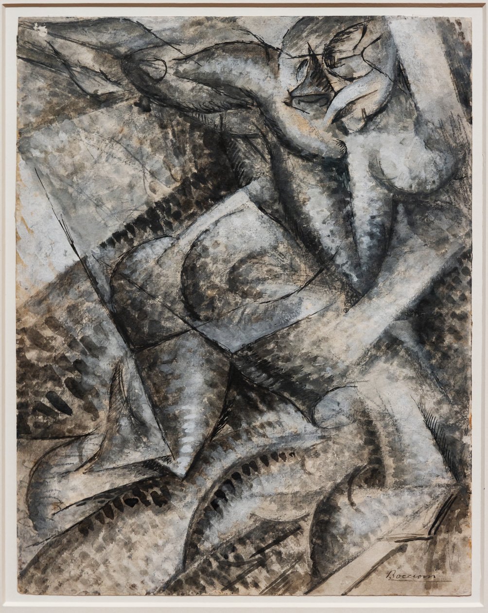 Quero sintetizar as formas únicas da continuidade no Espaço (Dinamismo de um Corpo Humano) de Umberto Boccioni