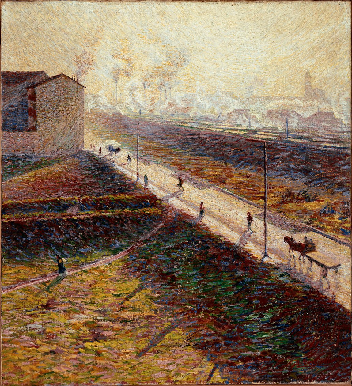 Manhã ou "A estrada suburbana no início da manhã" Pintura de Umberto Boccioni (1882-1916) 1909 Sol. 60x55 cm Colecção privada de Umberto Boccioni