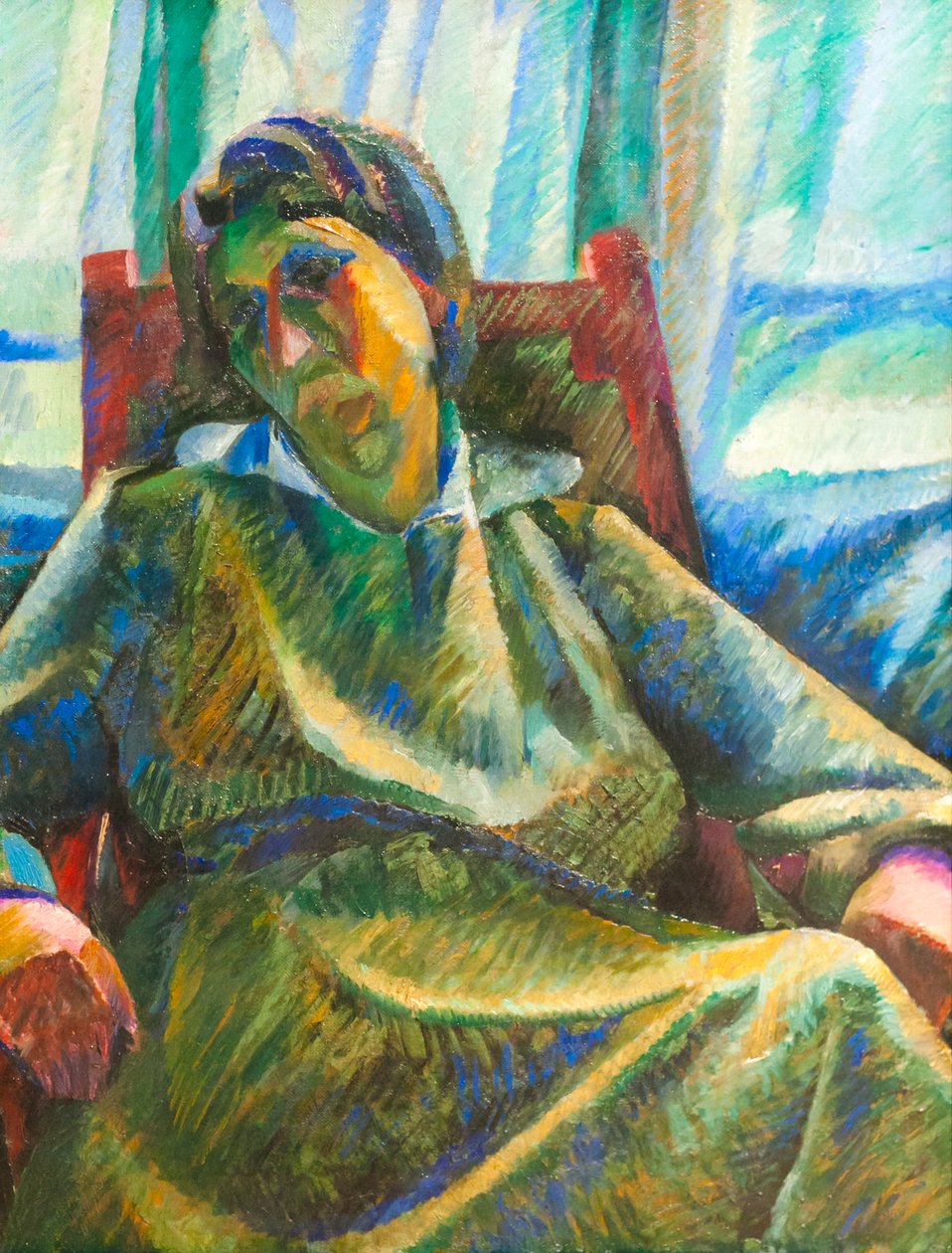 Síntese plástica - pessoa sentada de Umberto Boccioni
