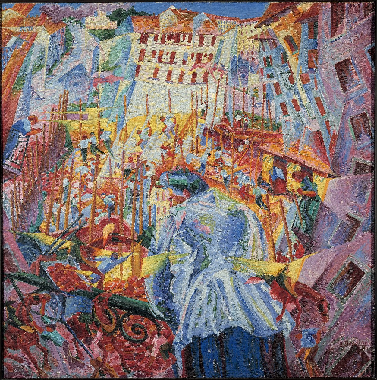 Visões Simultâneas (óleo sobre tela de Umberto Boccioni