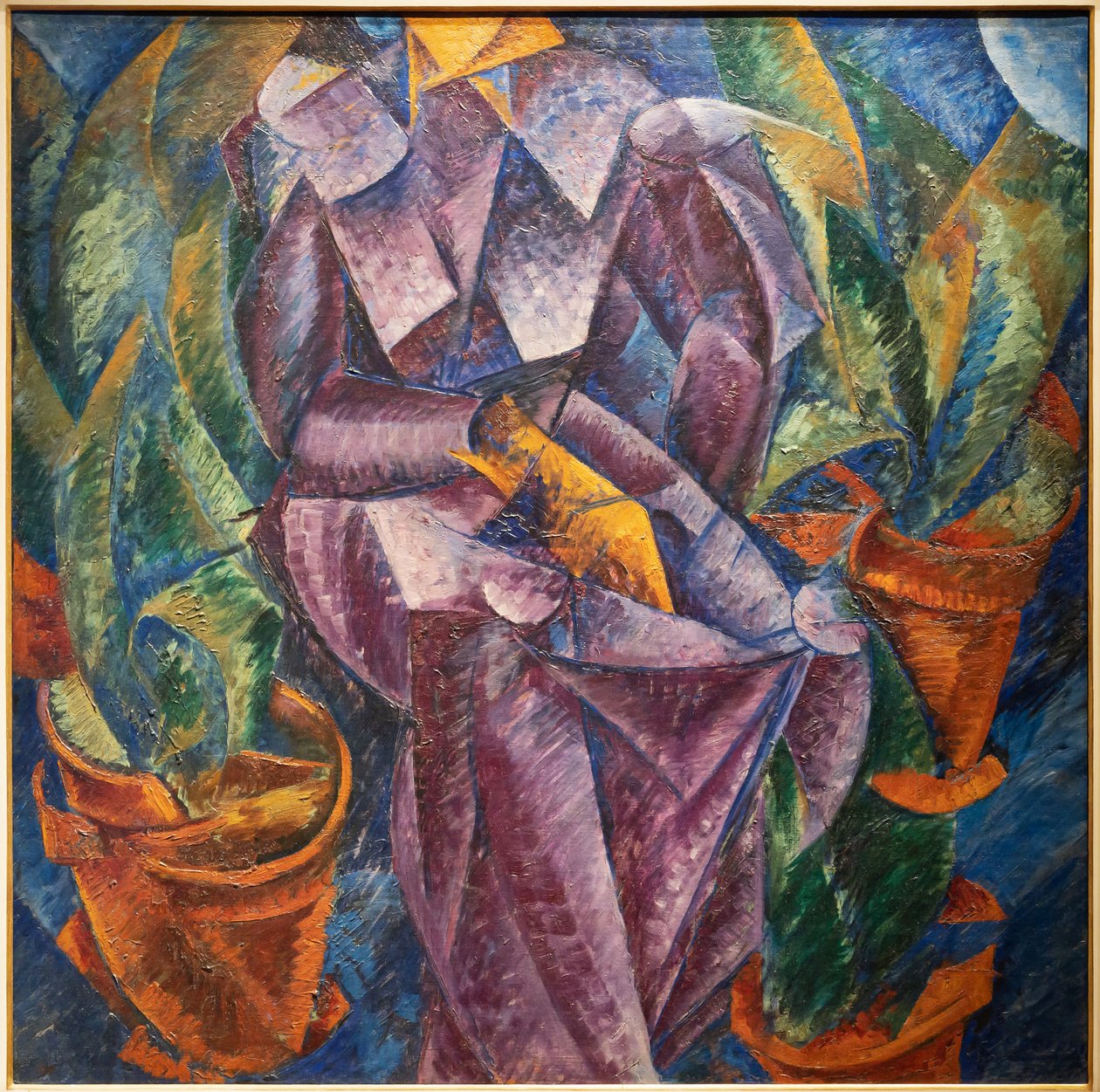 Costrução Perpendicular Espiral. Mulher sentada de Umberto Boccioni