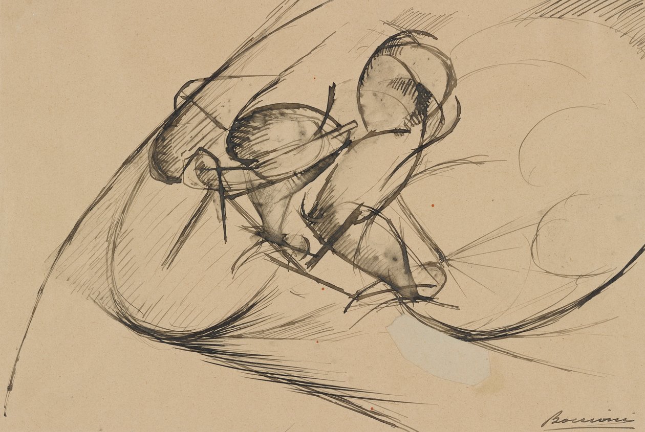Estudo para a Força Dinâmica de um Ciclista II de Umberto Boccioni