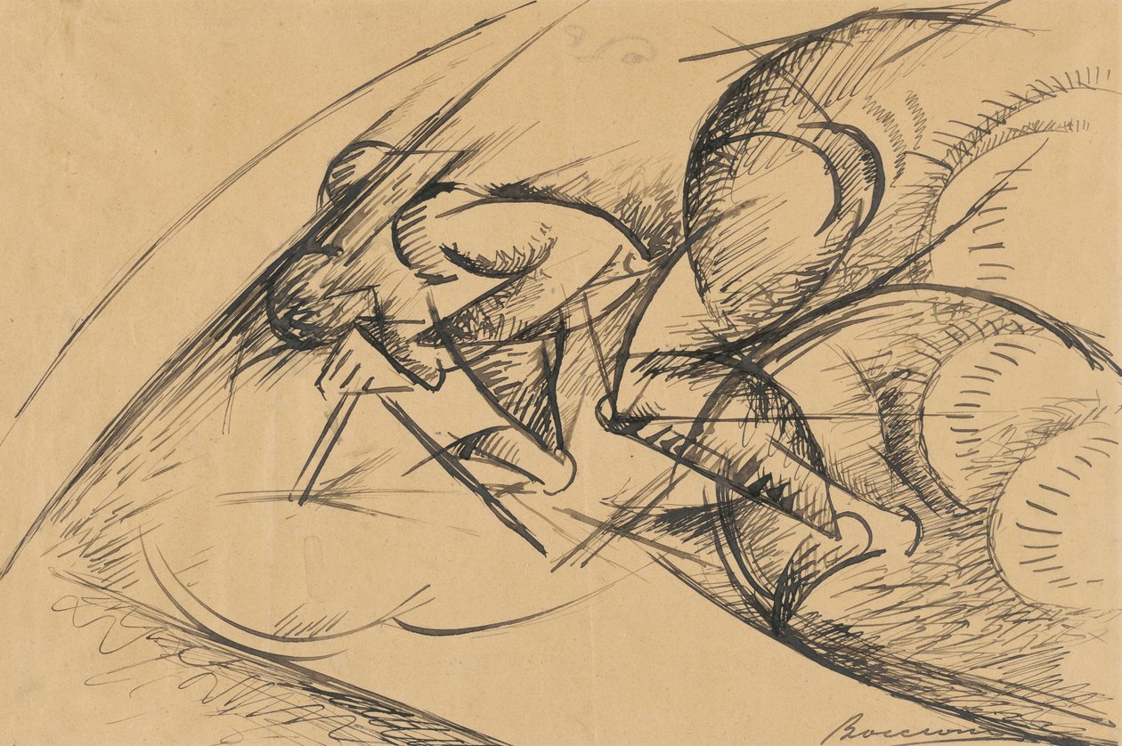 Estudo para a Força Dinâmica de um Ciclista I de Umberto Boccioni