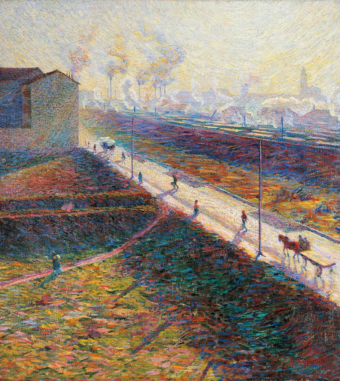 A Manhã por Umberto Boccioni (1882-1916), óleo sobre tela, 60x55 cm de Umberto Boccioni
