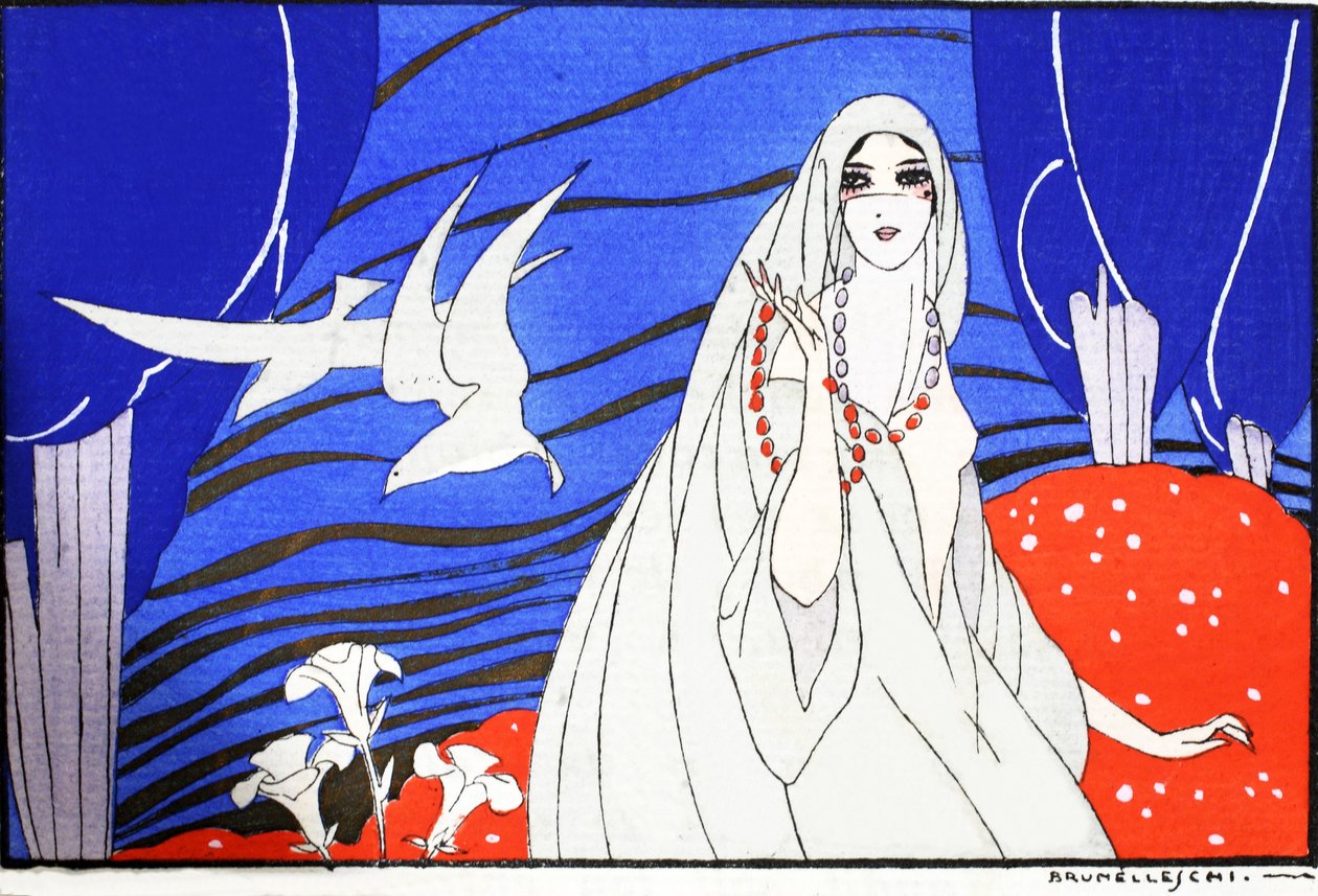 Arabian Nights (impressão pochoir) de Umberto Brunelleschi