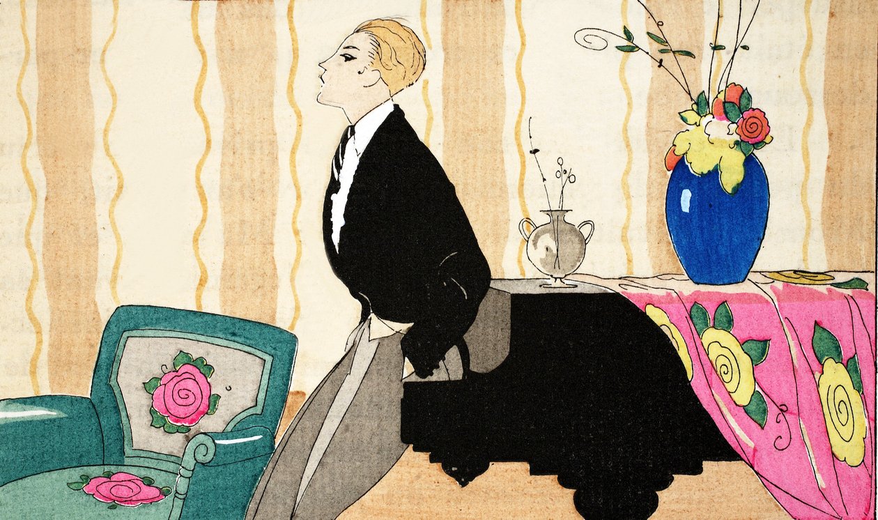 Contemplação (impressão em estêncil) de Umberto Brunelleschi